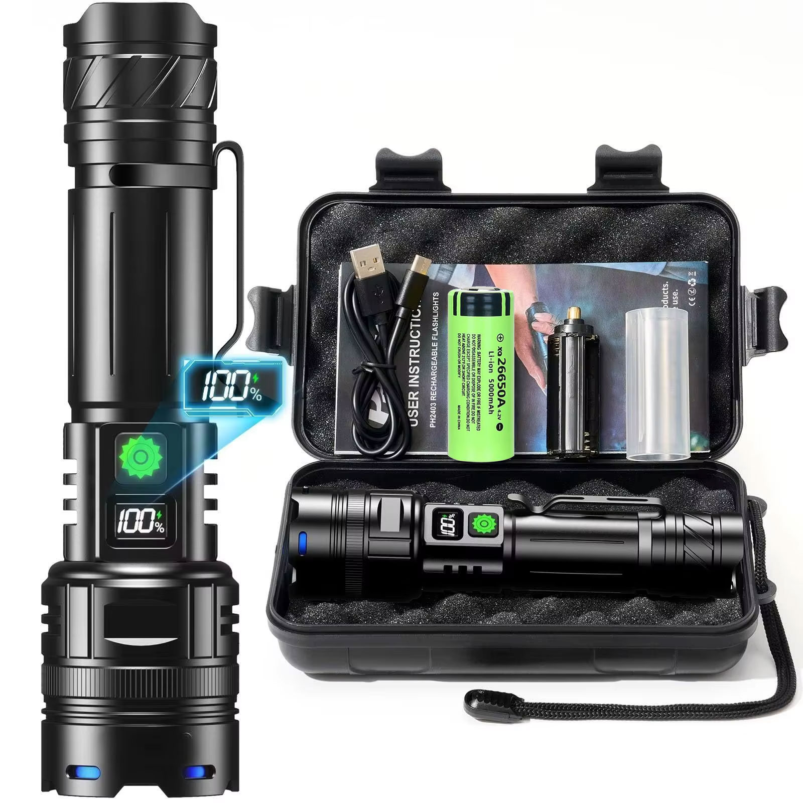 Edc Carry Pen - Senter LED Daya Tinggi USB Senter