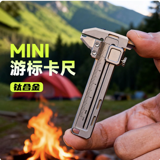Mini Vernier Caliper Paduan Ti - Edc Car Carry ulasan dan harga