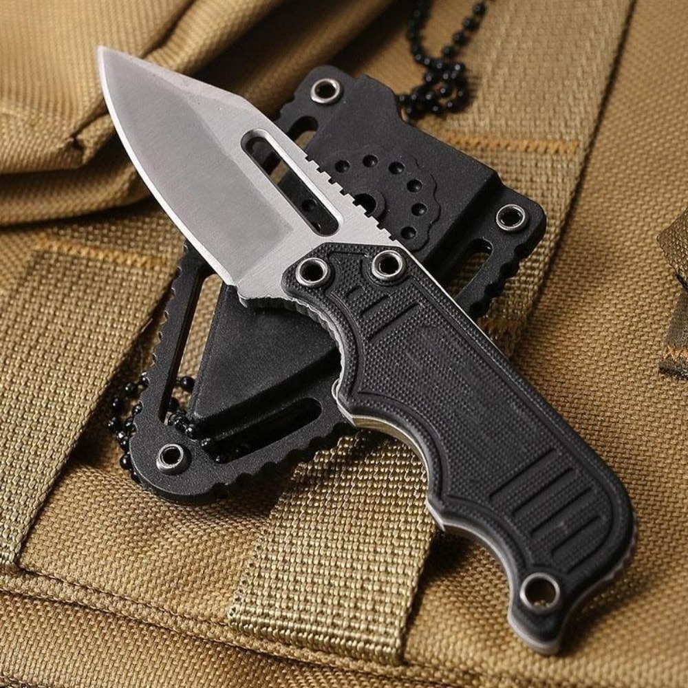 Pisau Leher Portabel dengan Sa - Edc Carry Fixed Blade Knife ulasan dan harga