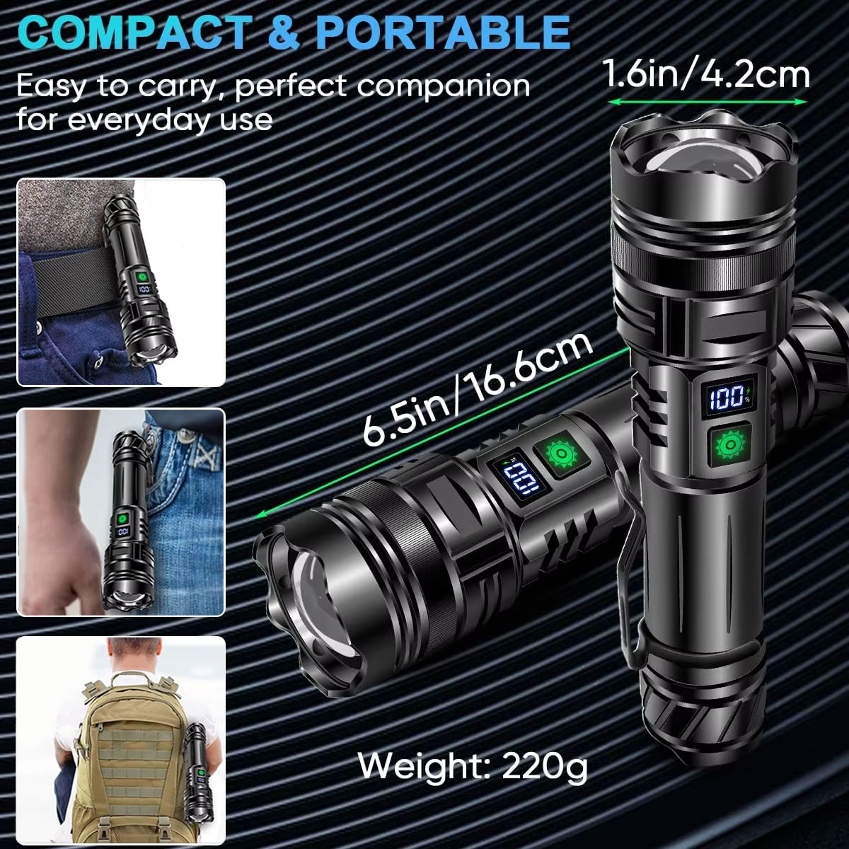 Senter LED Daya Tinggi USB Sen - Edc Carry Pen ulasan dan harga