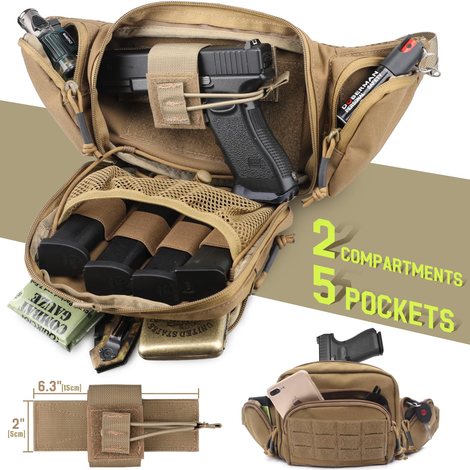 Tas Pinggang Taktis untuk Meny - Edc Concealed Carry Holster ulasan dan harga